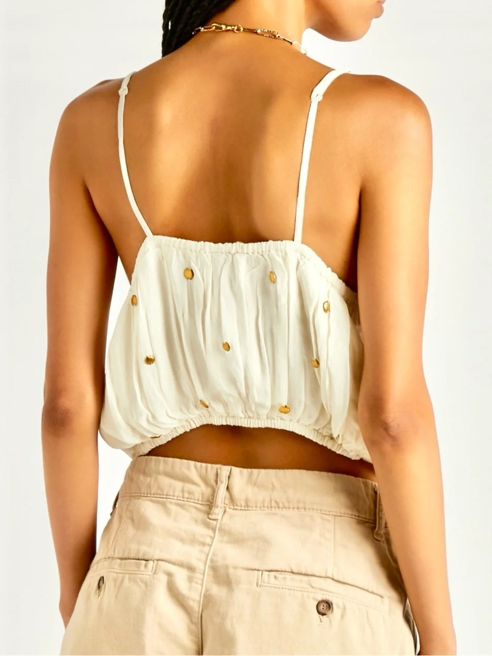 Free People Virgo Ivory Studded Camisole NWT - Picture 3 of 6